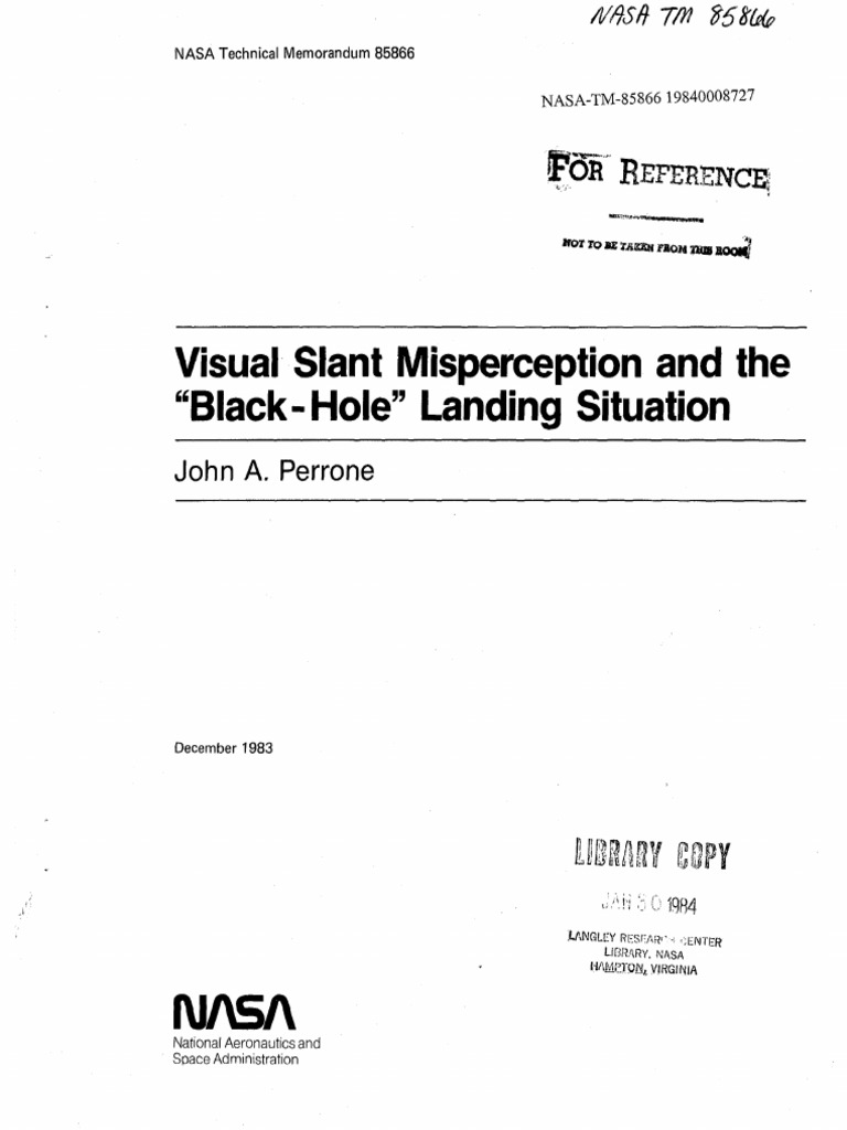 Visual Slant Misperception Black-holelanding Situation | PDF | Angle ...