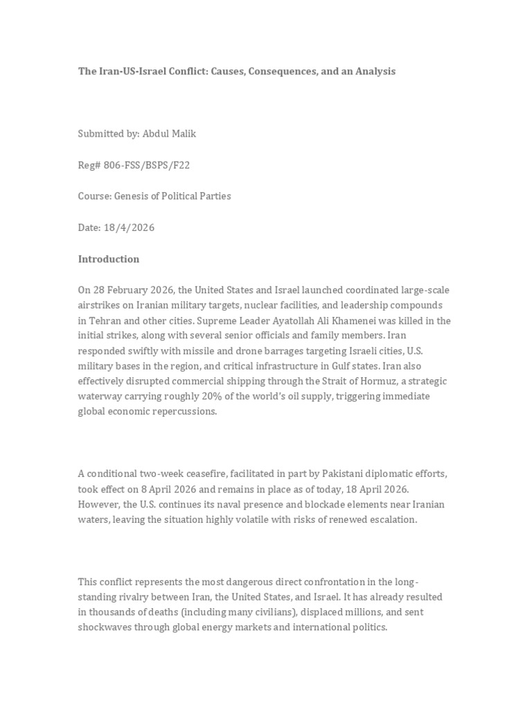 Assignment Abdul Malik | PDF | Iran | Israel