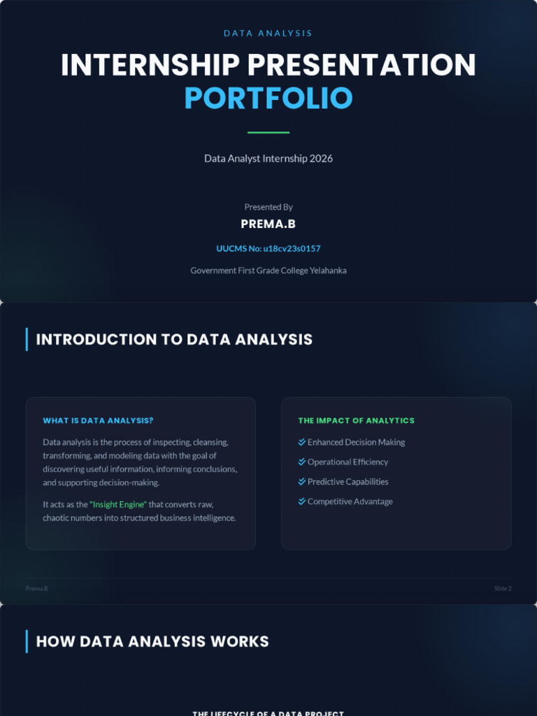 Data Analysis Internship Portfolio | PDF