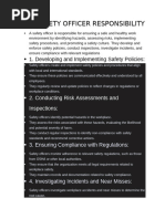 Key Responsibilities of Safety Officers | PDF | Occupational Safety And ...