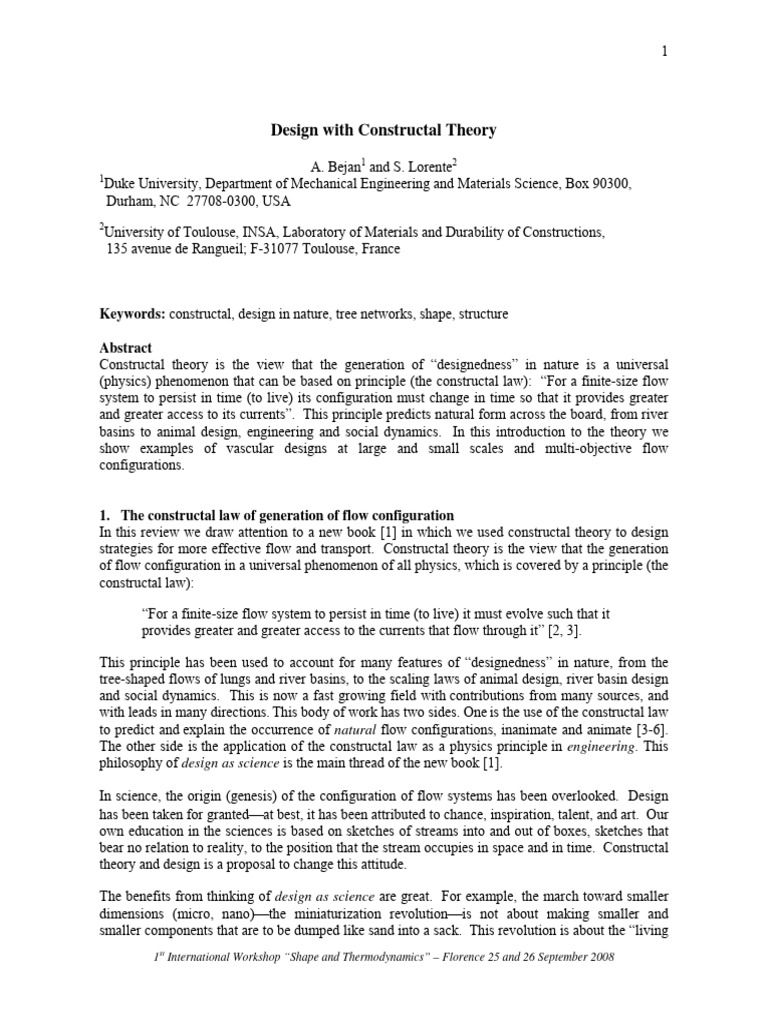 Design With Constructal Theory (1) | PDF | Laminar Flow | Diffusion