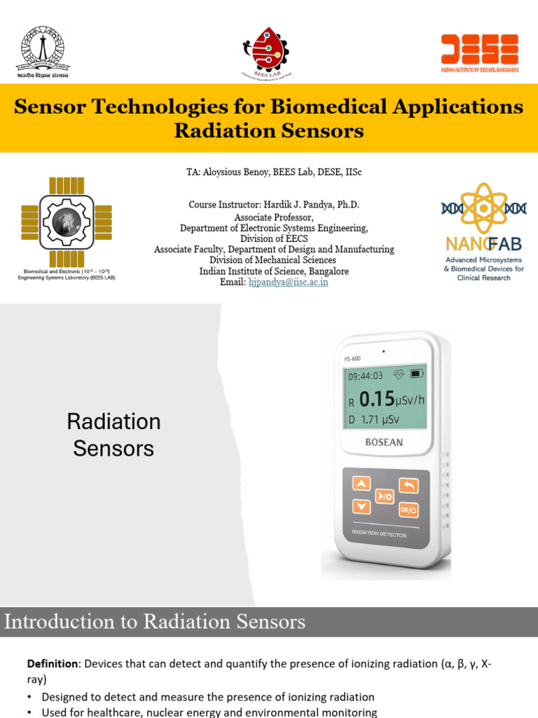 Radiation Sensors | PDF | Radiation | Ionizing Radiation