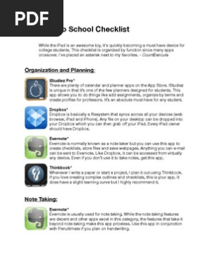 Back to School Checklist