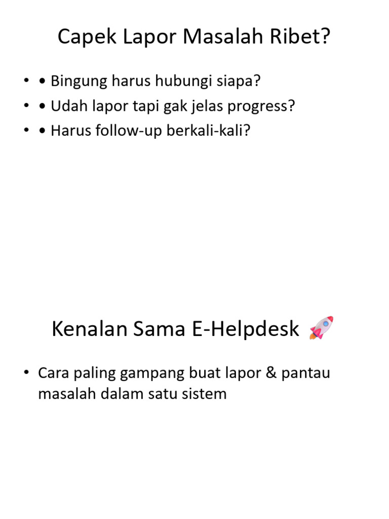 E-helpdesk Pitch Sales | PDF