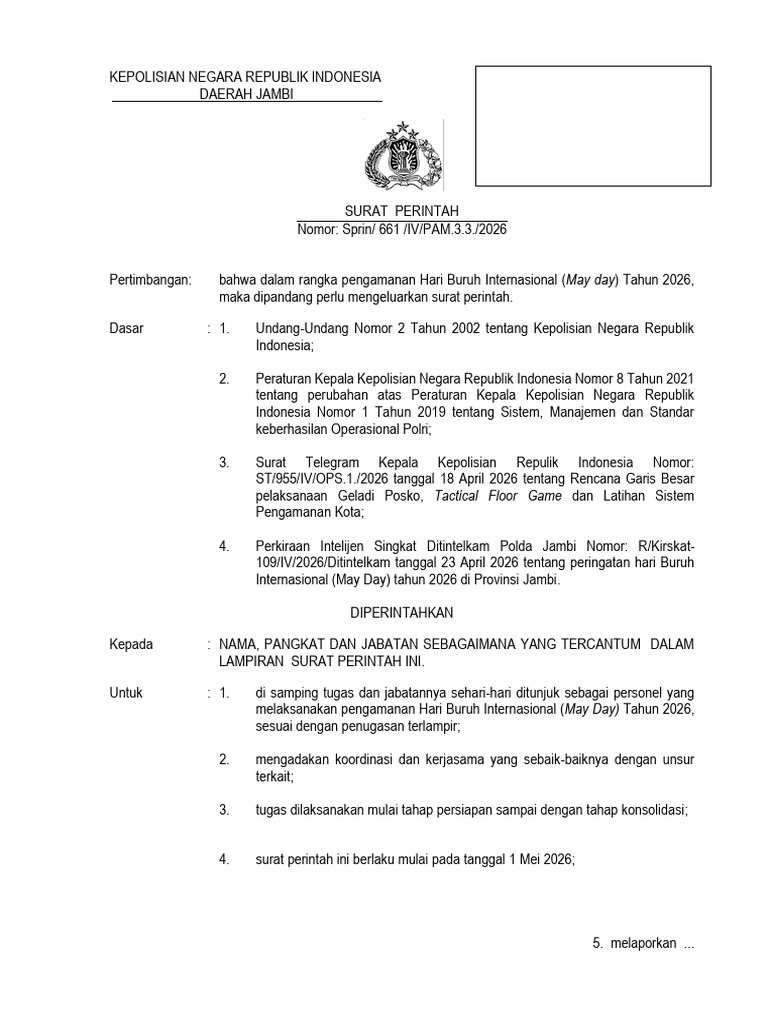 SPRIN 661 PENGAMANAN MAYDAY 2026 | PDF