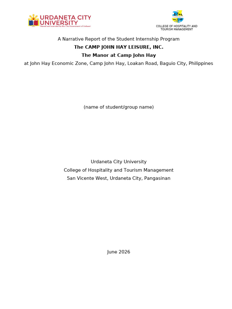 Narrative Report Front Page | PDF
