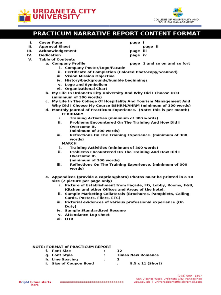 Practicum Report Format | PDF