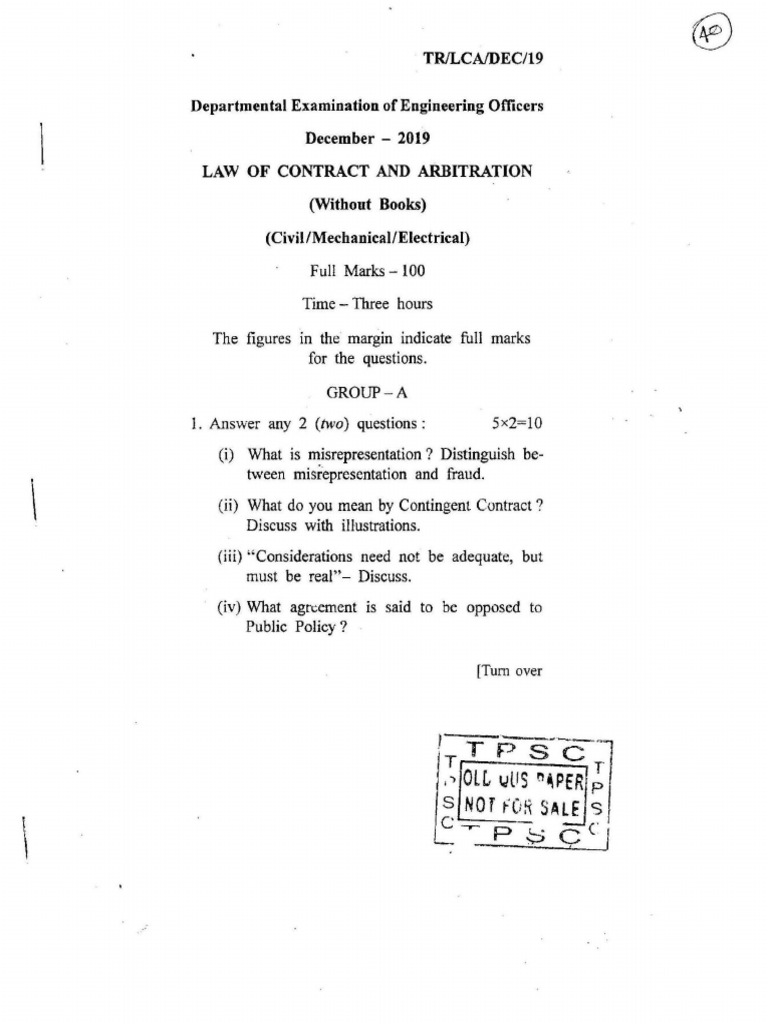 Law of Contract DEC 2019 | PDF | Arbitration | Void (Law)