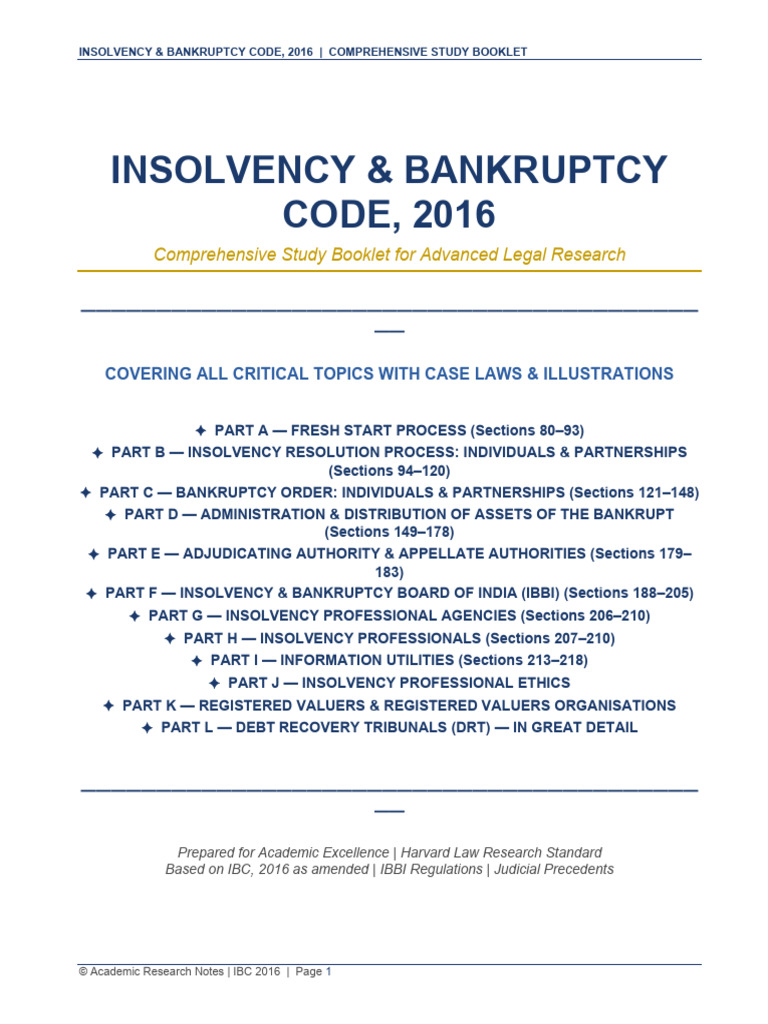 IBC_Comprehensive_Study_Booklet- Module 3 and 4 | PDF | Bankruptcy ...