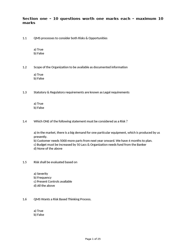 Examination Question Paper | PDF | Audit | Internal Audit