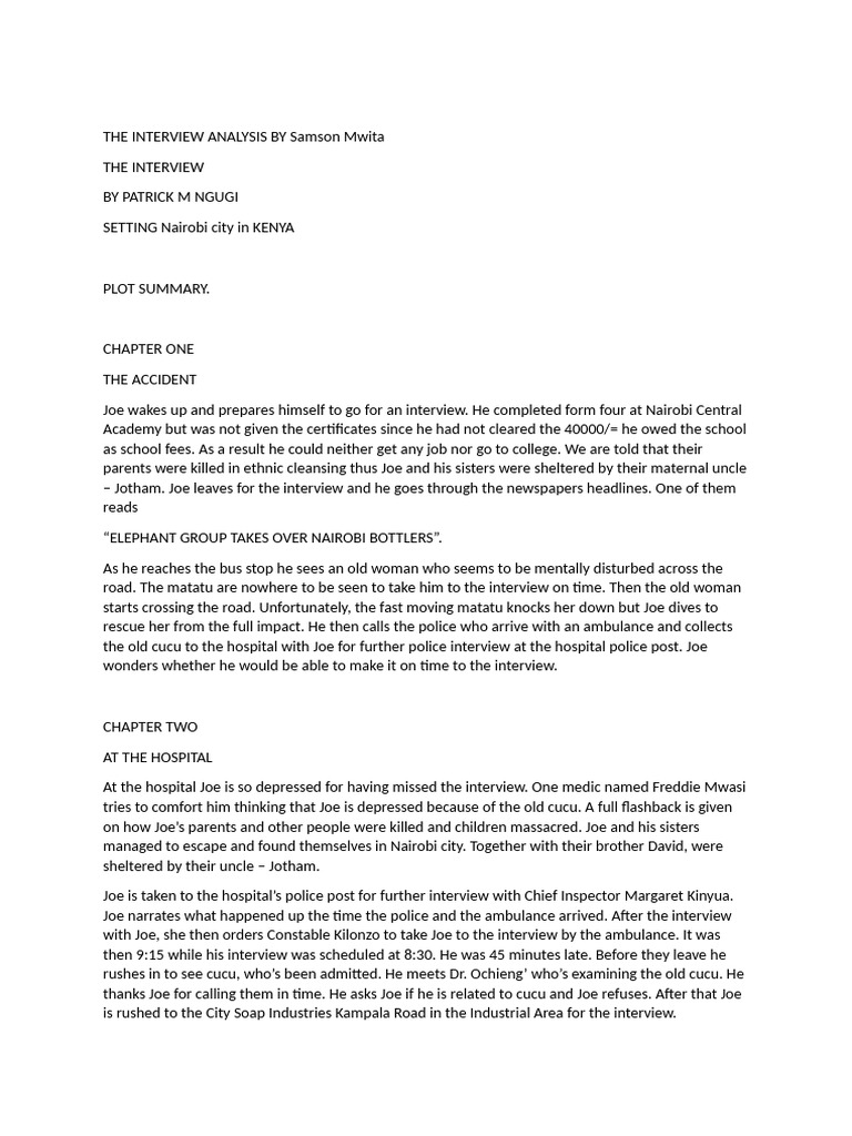 The Interview Analysis | PDF | Hiv/Aids | Poverty