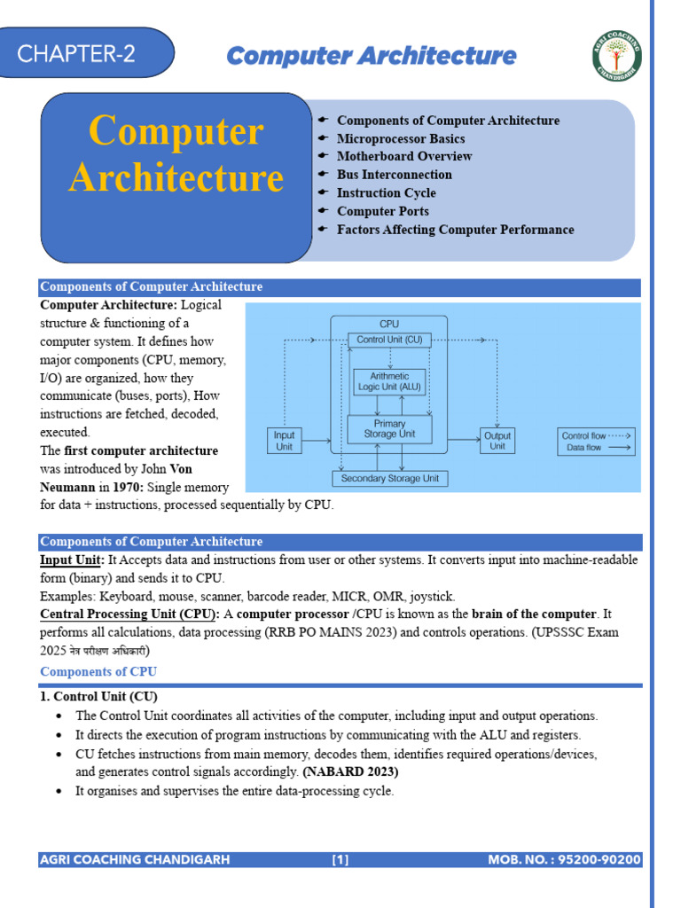 2 Computer Architecture | PDF | Central Processing Unit | Computer Data ...