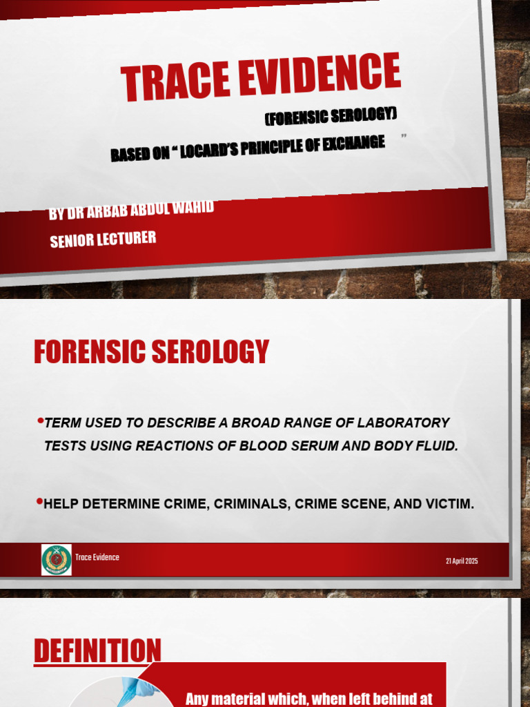 Trace Evidence Part I.pptx | PDF | Dna | Gene