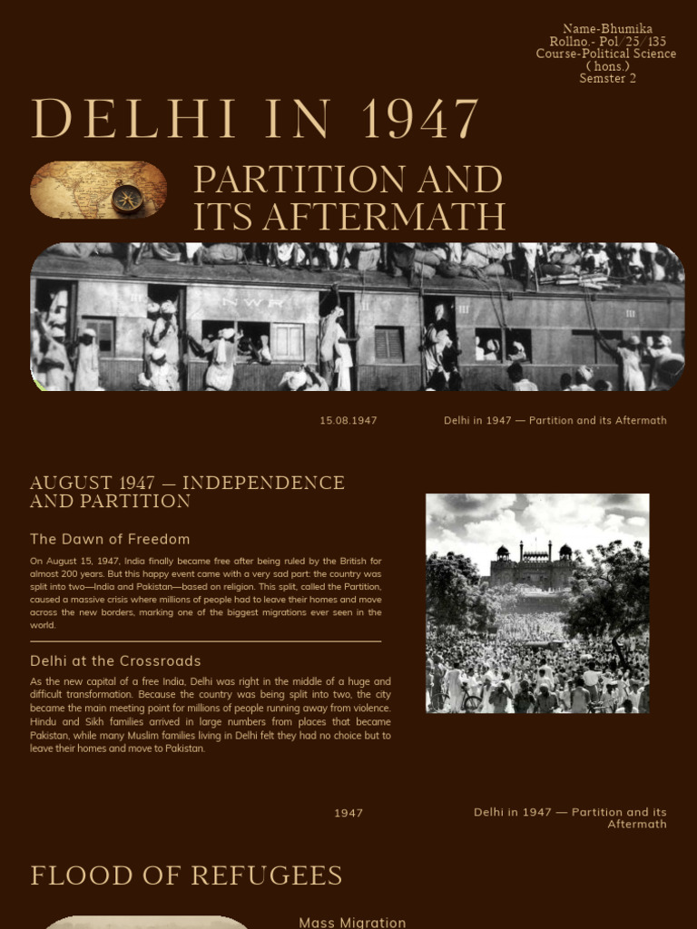 Delhi 1947 Partition Aftermath | PDF | Partition Of India