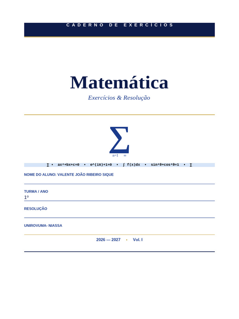 Capa Matematica 1 | PDF