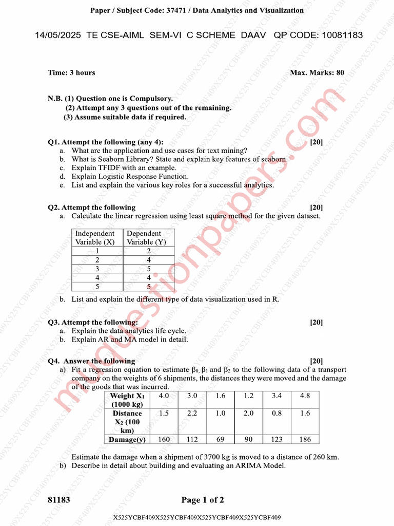 Be Computer Engineering Aids Semester 6 2025 May Data Analytics and ...