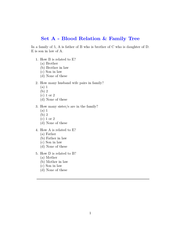 Logical Reasoning - I - Family Tree | PDF | Chess Theory