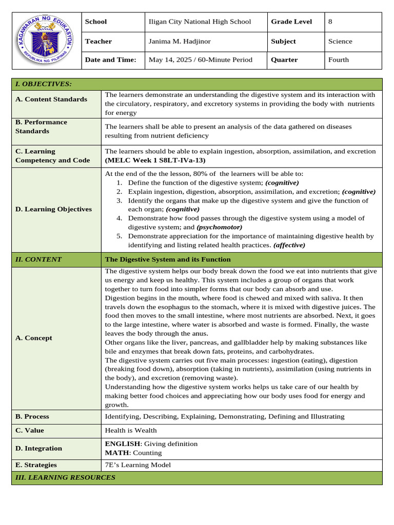 Detailed-Lesson-plan-for-JUNIOR-HIGH-Demo-REVISED-Copy | PDF ...