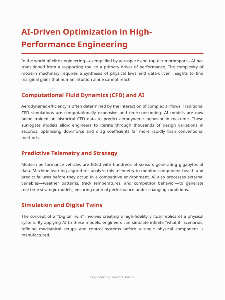 AI in High Performance Engineering | PDF