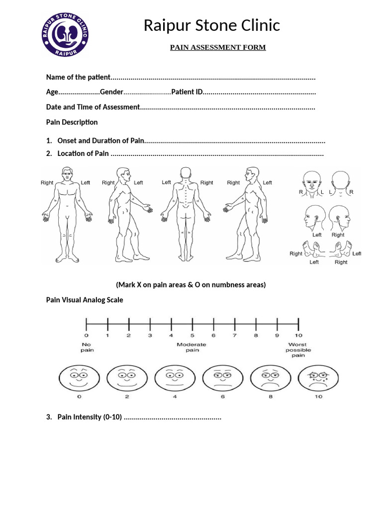 Pain Assessment Form[1] | PDF | Pain | Symptoms And Signs