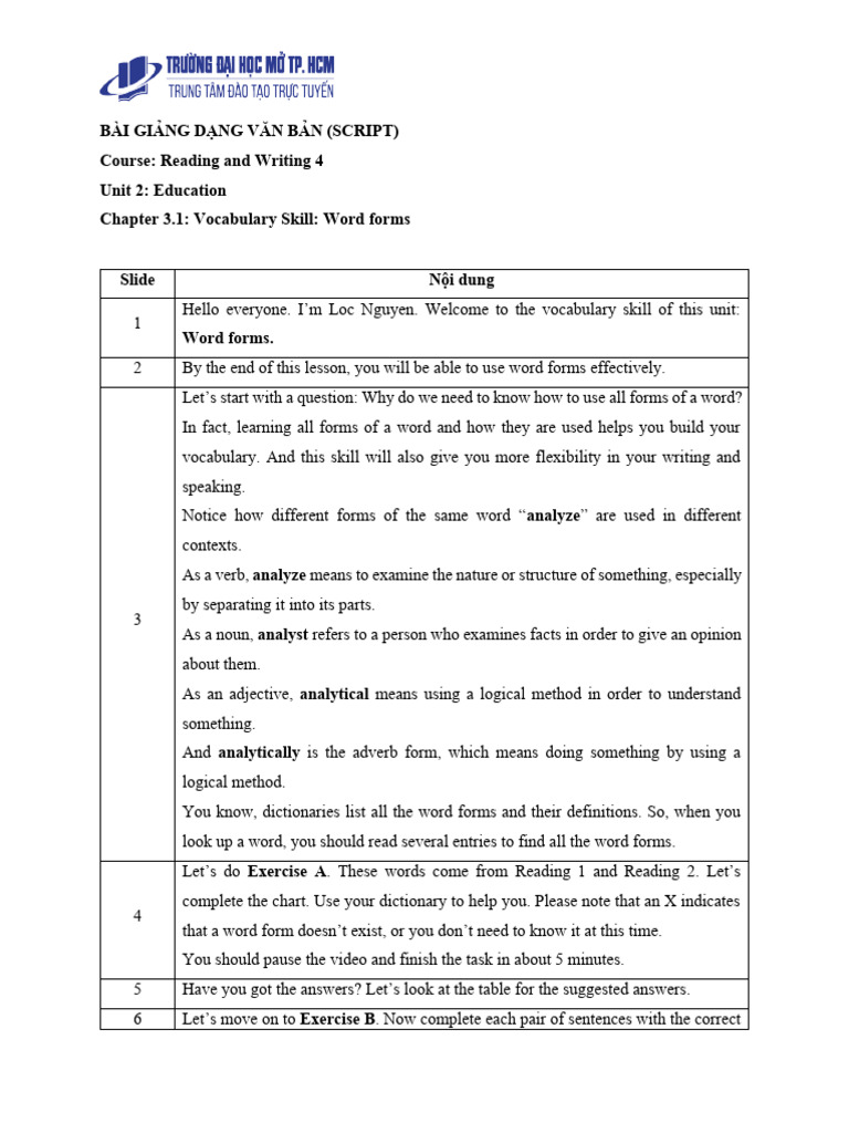 DV4 B2 CD2.1 Vocabulary Skill Script | PDF