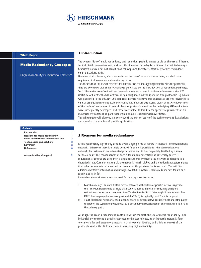 Hirschmann Redundancy En | PDF | Computer Network | Computing