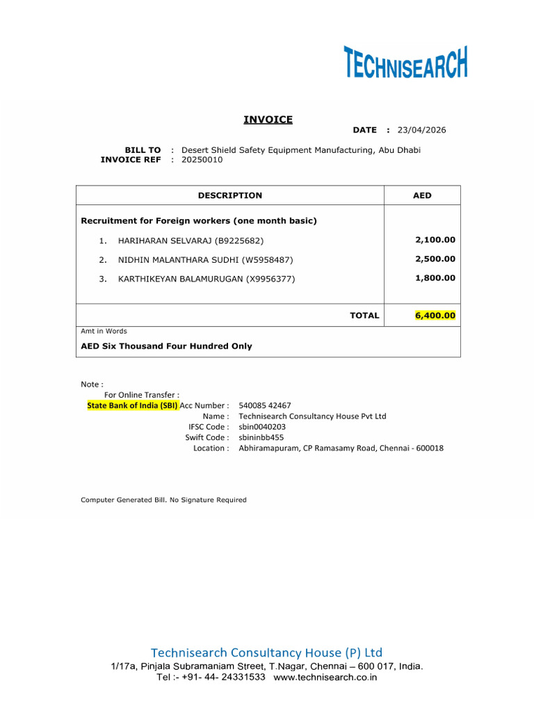Invoice 3pax | PDF