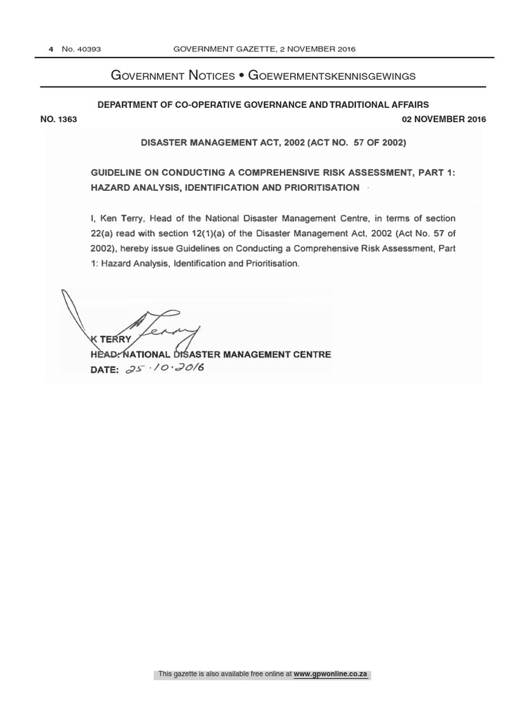 Disaster Management Act_RSA | PDF | Disaster Risk Reduction | Hazards