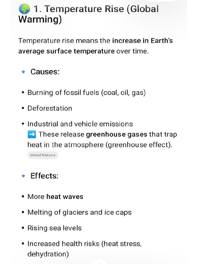 Temperature Rise( climate change,) that's | PDF
