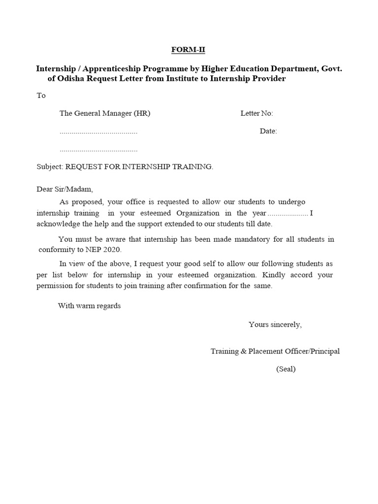 Internship Letter | PDF