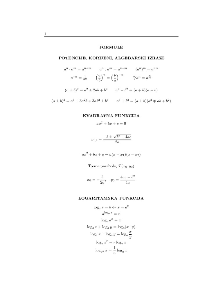 Formule MAT1 MOP | PDF