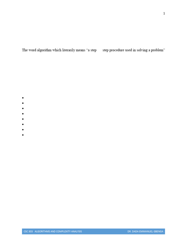 CSC 303 Algorithm Analysis 1 | PDF | Dynamic Programming | Mathematical ...