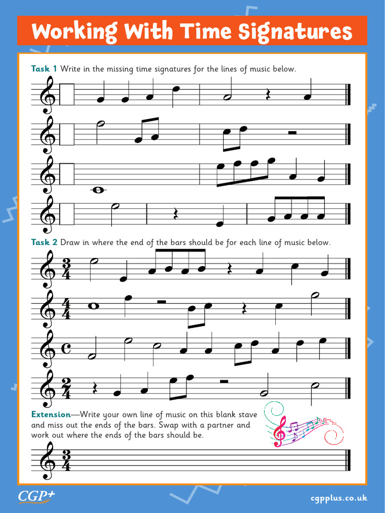 Working With Time Signatures (Years 5-6) Full Colour | PDF