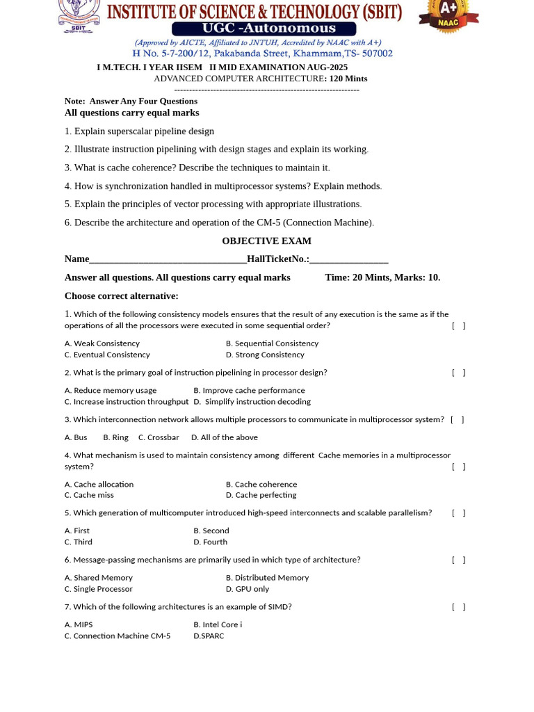 Advanced Computer Architecture | PDF | Parallel Computing | Central ...