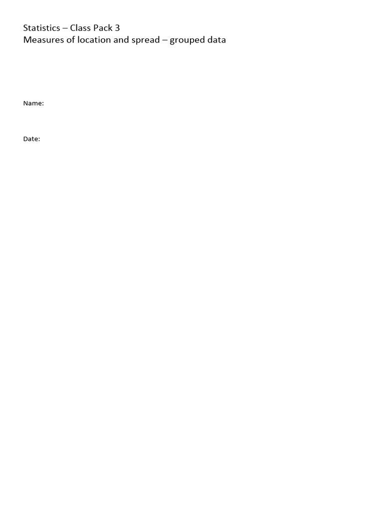 Statistics Class Pack 3 - Mls Grouped Data (1) | PDF | Standard ...