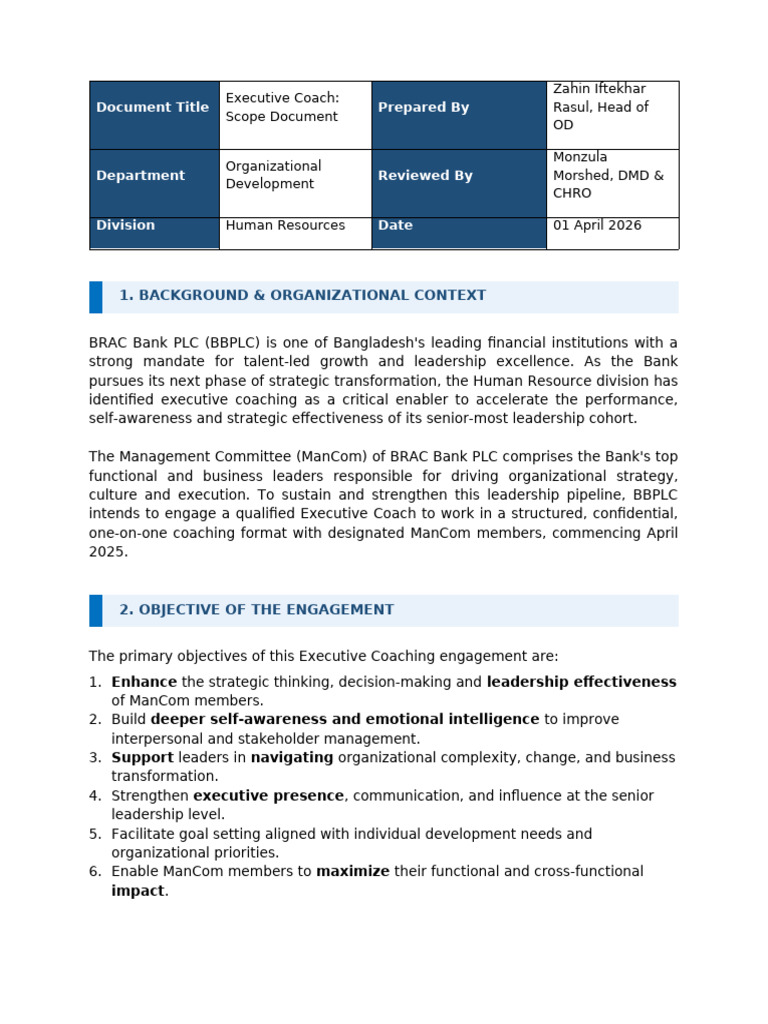 Scope Document 2026 | PDF | Leadership | Psychometrics