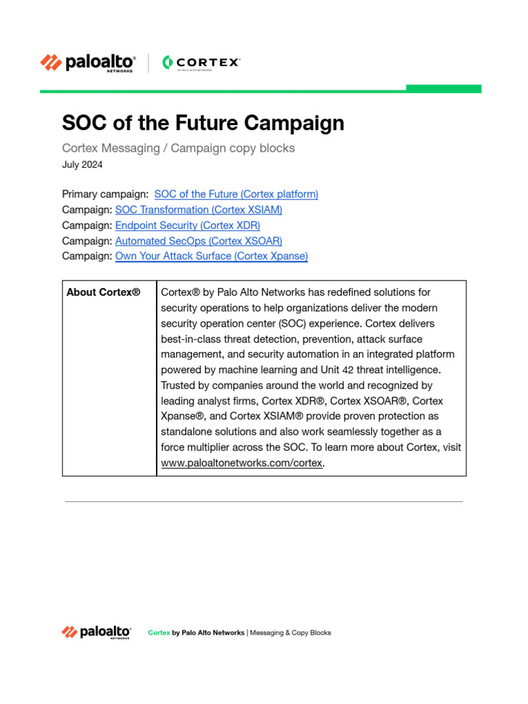 Soc of the Future Messaging and Copy | PDF