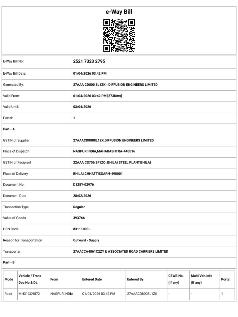 E-Way Bill System | PDF