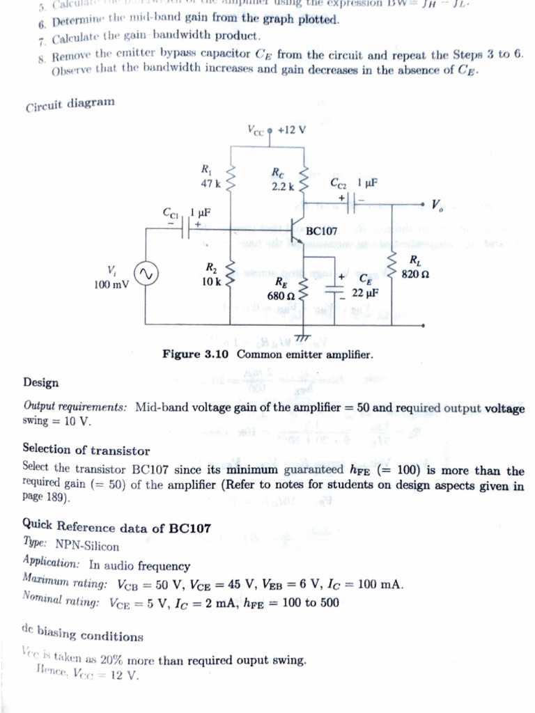 RC coupled amplifiet design | PDF | Electrical Engineering | Analog ...