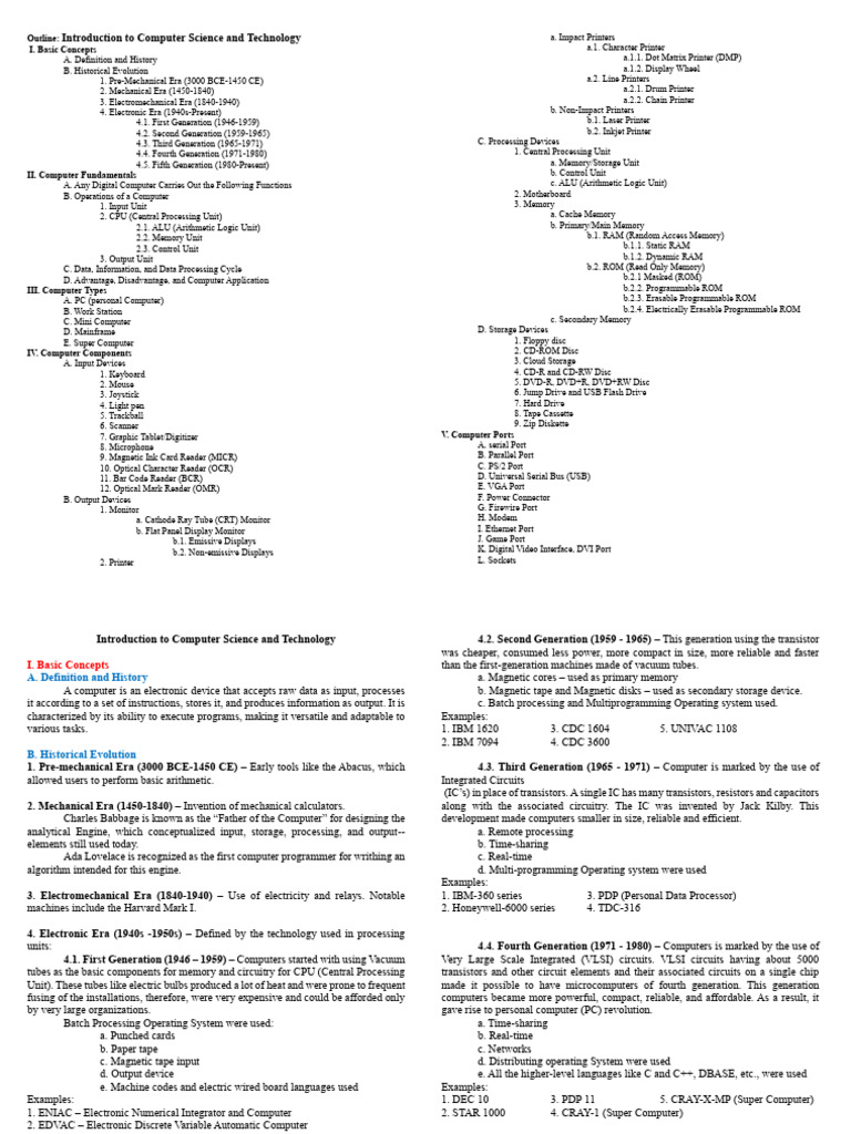 Introduction to Computer Science and Technology | PDF | Read Only ...