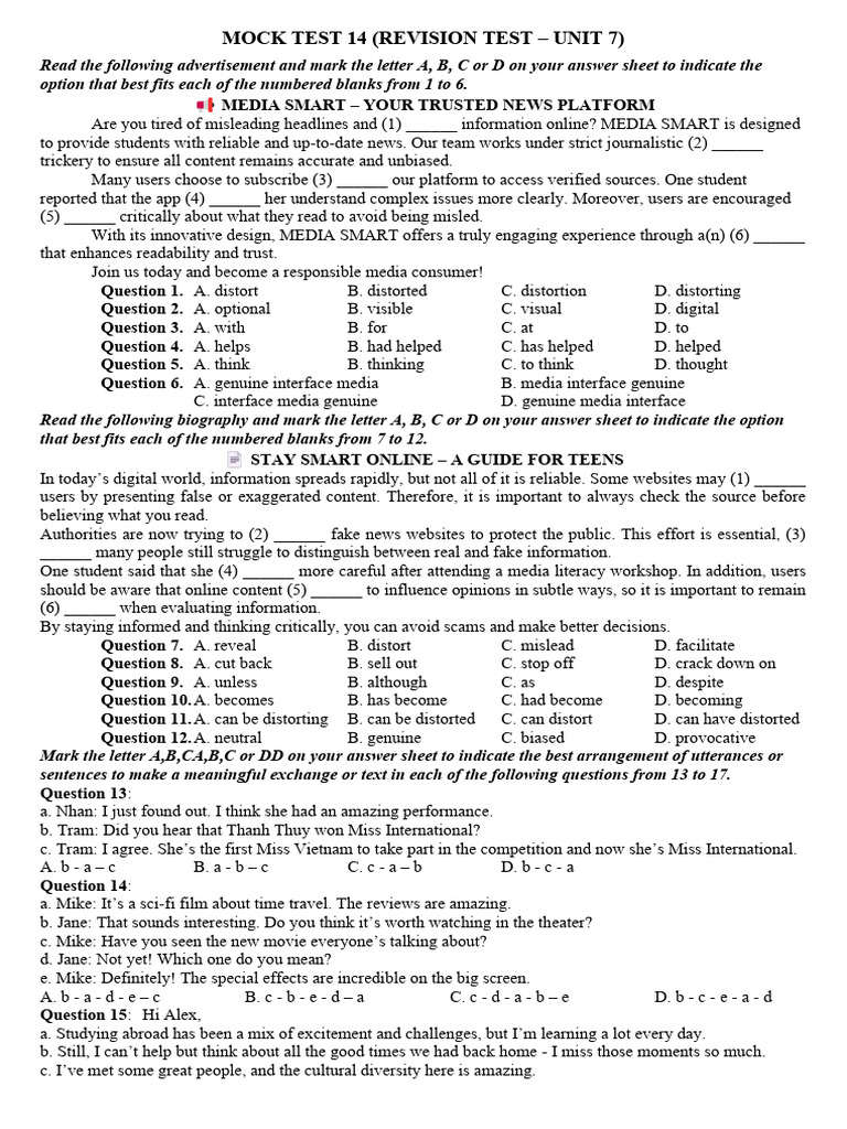 Mock Test 14 | PDF