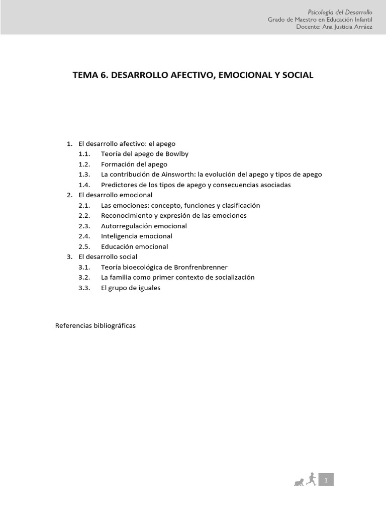 T6 PDEI Desarrollo Afectivo Emocional Social | PDF | Teoría de apego ...