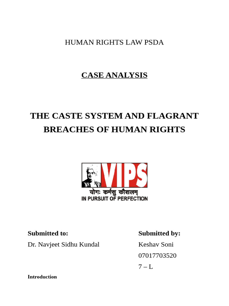 Human Rights Law PSDA - Case Analysis | PDF | Dalit | Human Rights