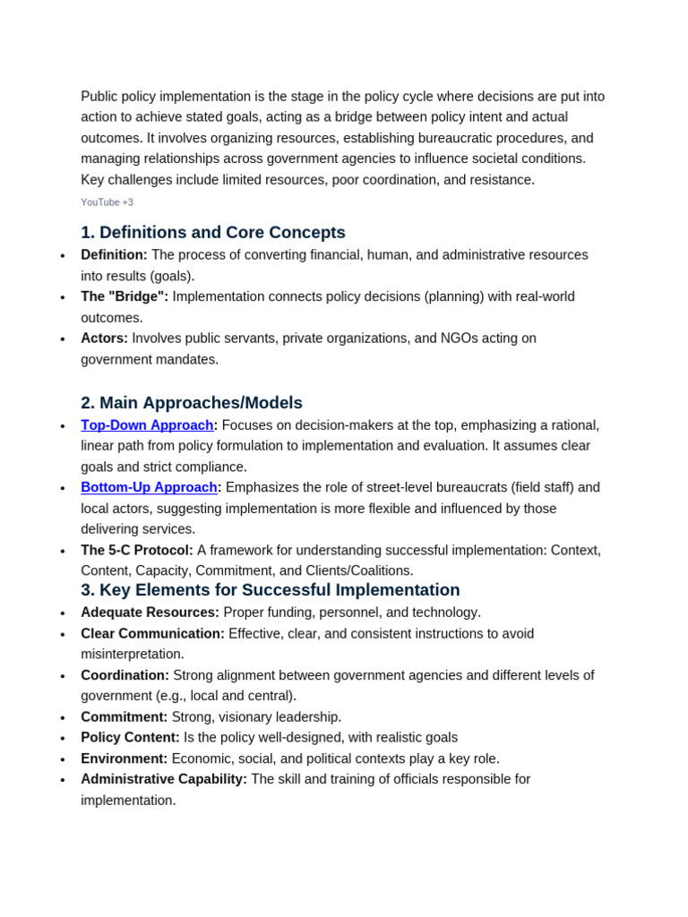 Public policy implementation | PDF | Policy | Decision Making