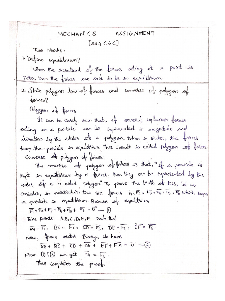Mechanics assignment. Pdf. Com scribd. Pdf | PDF