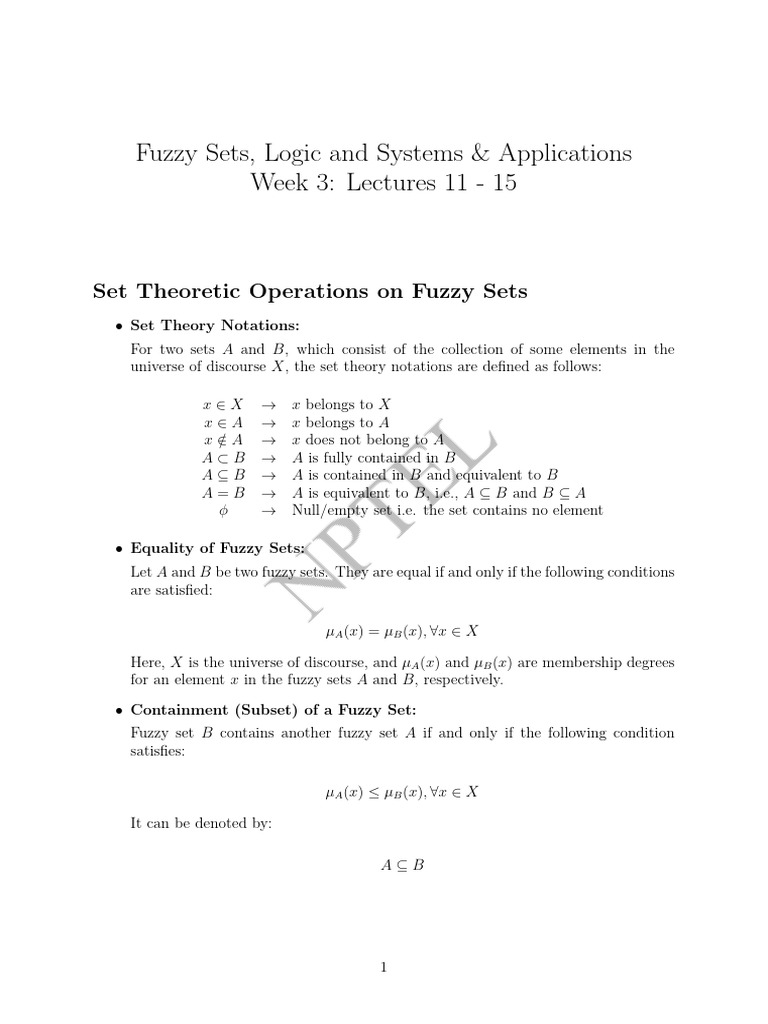 Week 3 | PDF | Fuzzy Logic | Intersection (Set Theory)