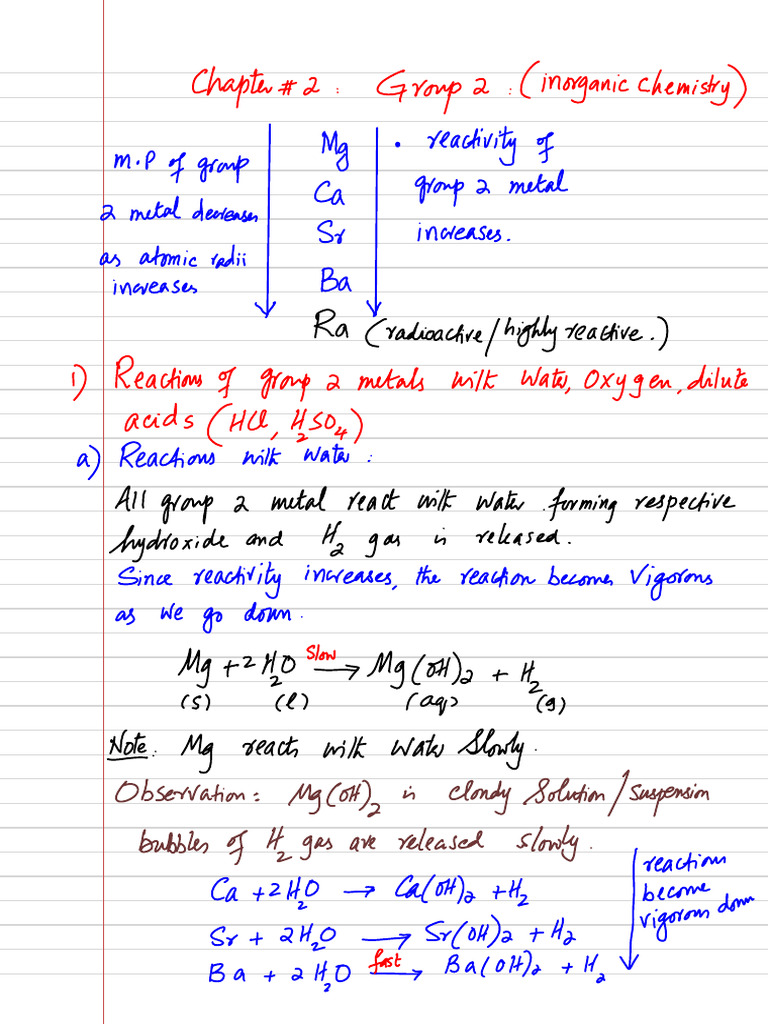 As Inorganic Group 2 Notes | PDF