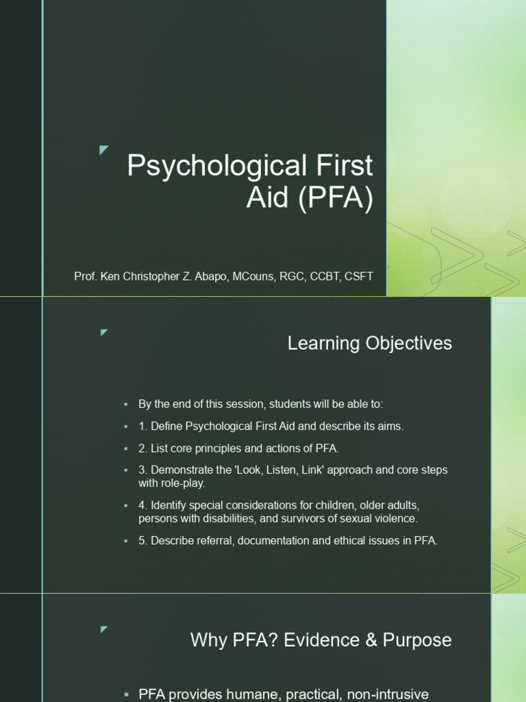CH5-PSYCHOLOGICAL-FIRST-AID | PDF | Psychological Trauma | Psychology