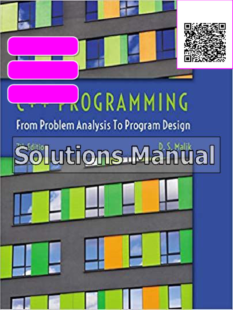 C++ Programming From Problem Analysis to Program Design 7th Edition ...