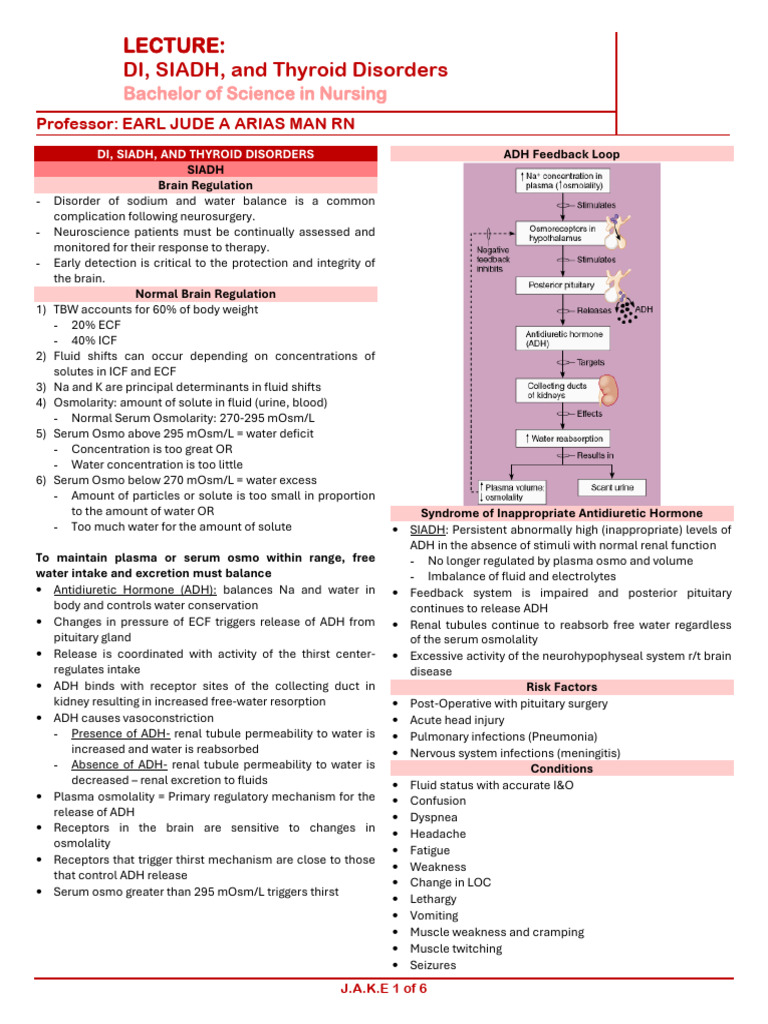ID SIADH Thyroid Disorders | PDF | Hyperthyroidism | Dehydration
